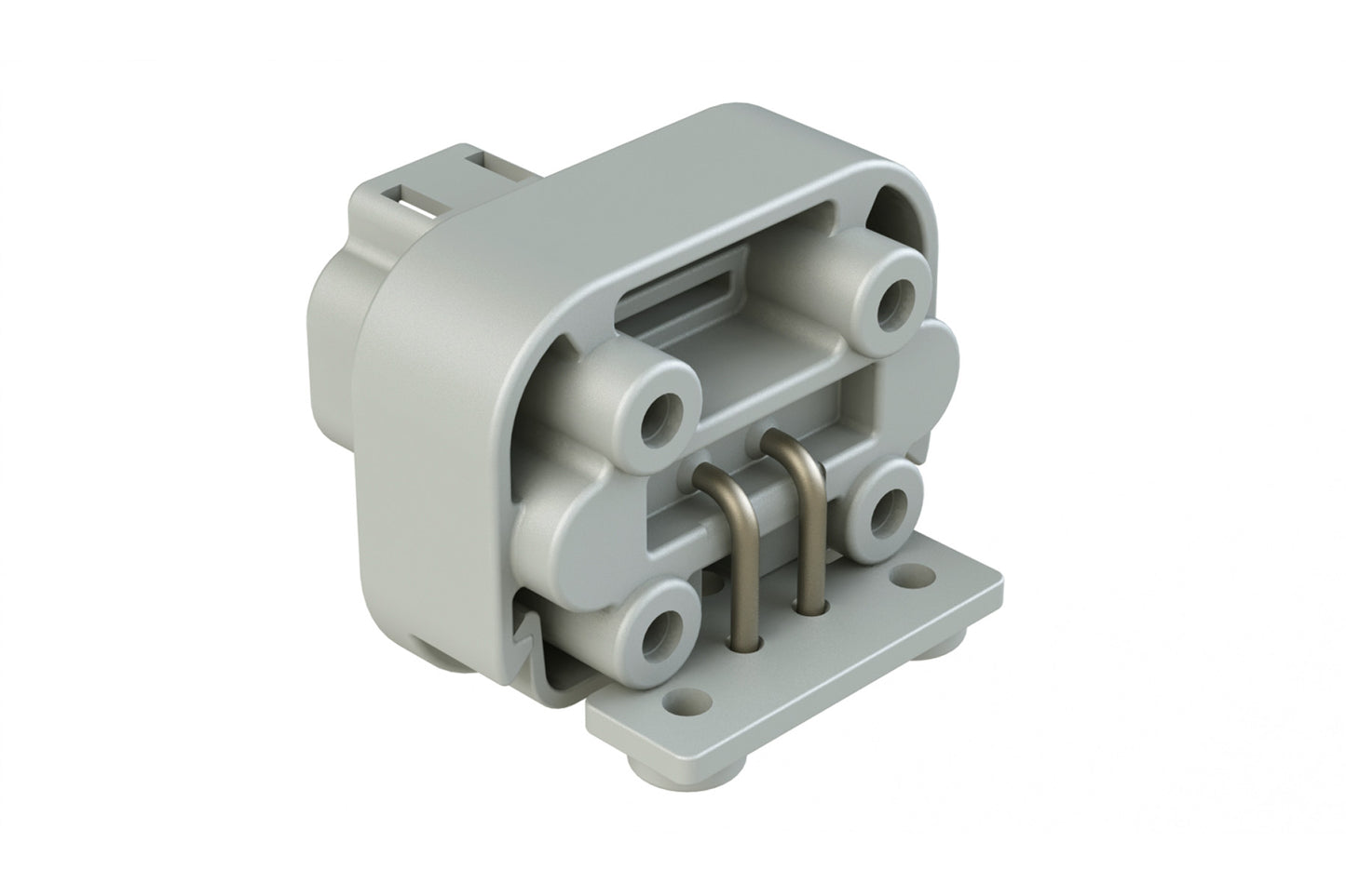 AT13-2P-BM03 2 Position Right Angle Flange Mount PCB Receptacle, Grey, Tin Plated Contacts Included. DT13-2P
