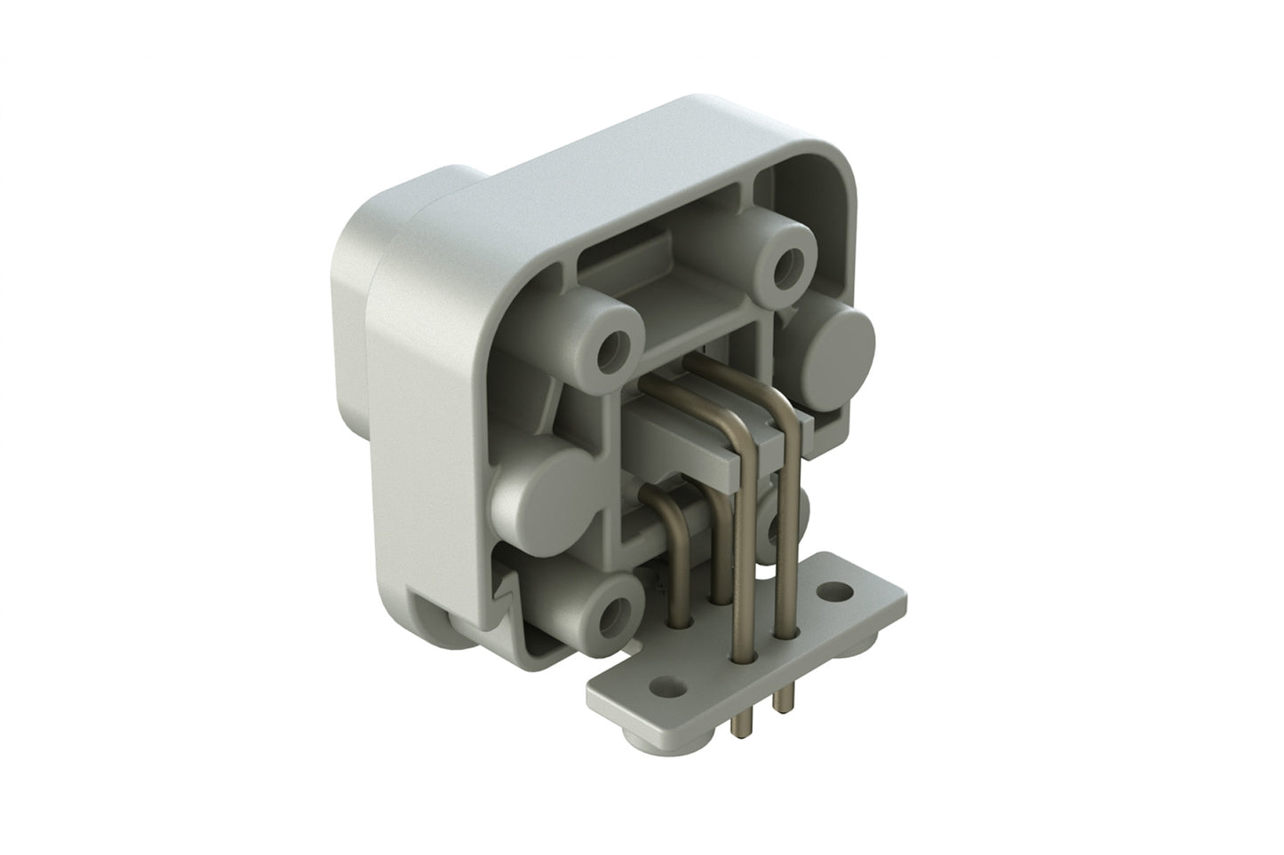 AT13-4P-BM03 4 Position Right Angle Flange Mount PCB Receptacle, Grey, Tin Plated Contacts Included. DT13-4P
