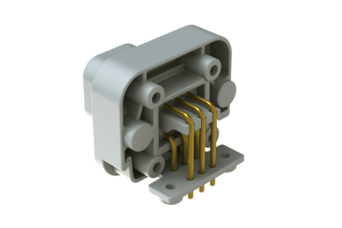 AT13-6P-BM01GRY 6 Position Right Angle Flange Mount PCB Receptacle, Grey, Gold Plated Contacts Included. DT13-6P-G003