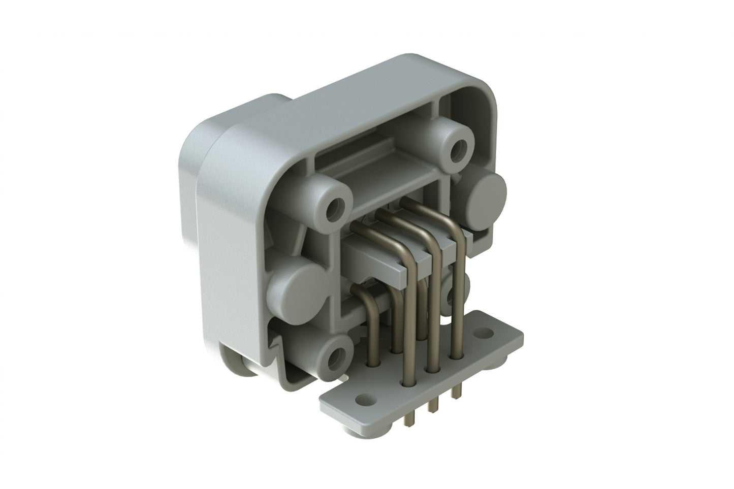 AT13-6P-BM03GRY 6 Position Right Angle Flange Mount PCB Receptacle, Grey, Tin Plated Contacts Included. DT13-6P