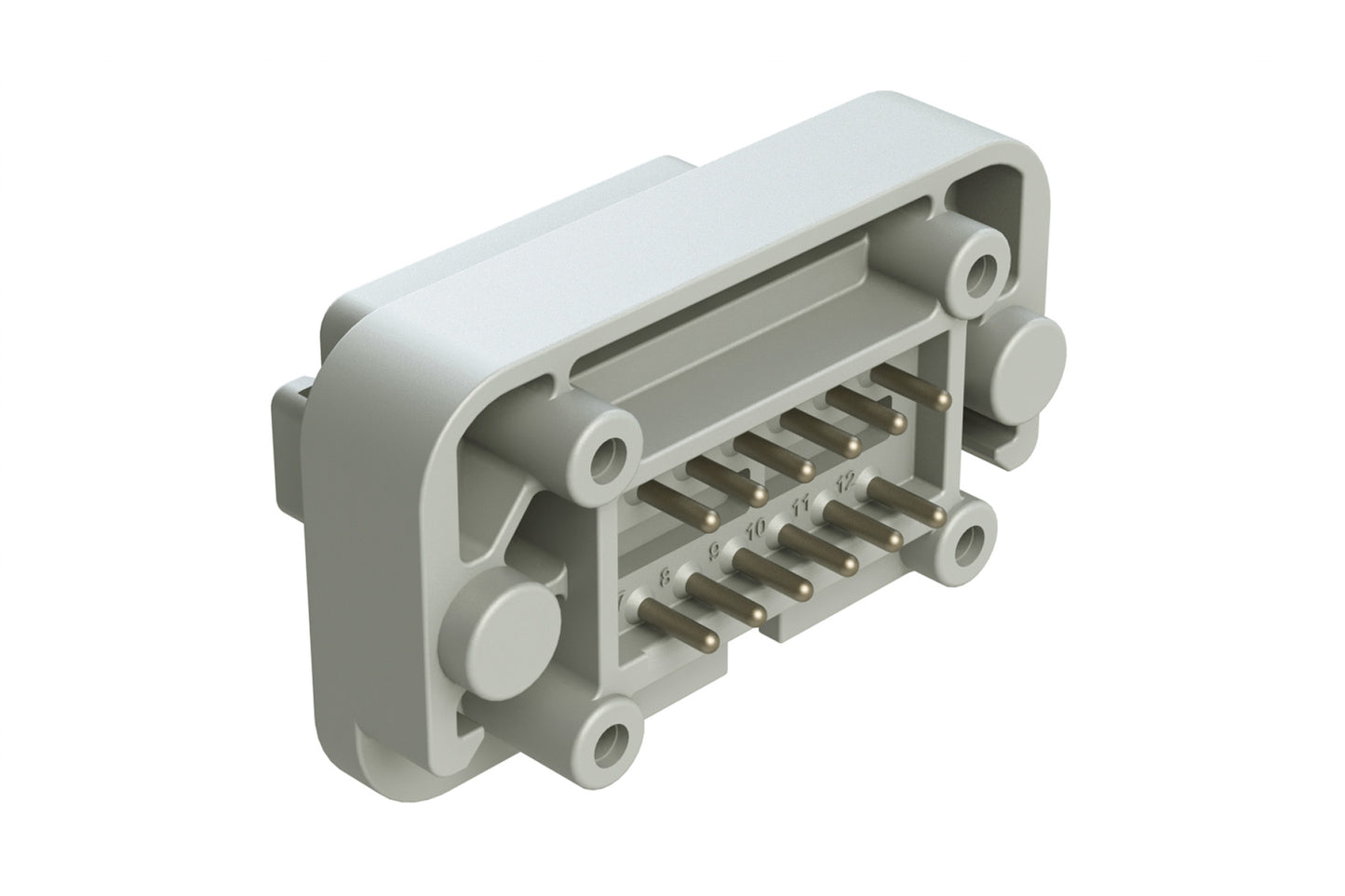 AT15-12PA-BM03 12 Position Flange Mount PCB Receptacle, Grey, Tin Plated Contacts Included. Keyed A. DT15-12PA