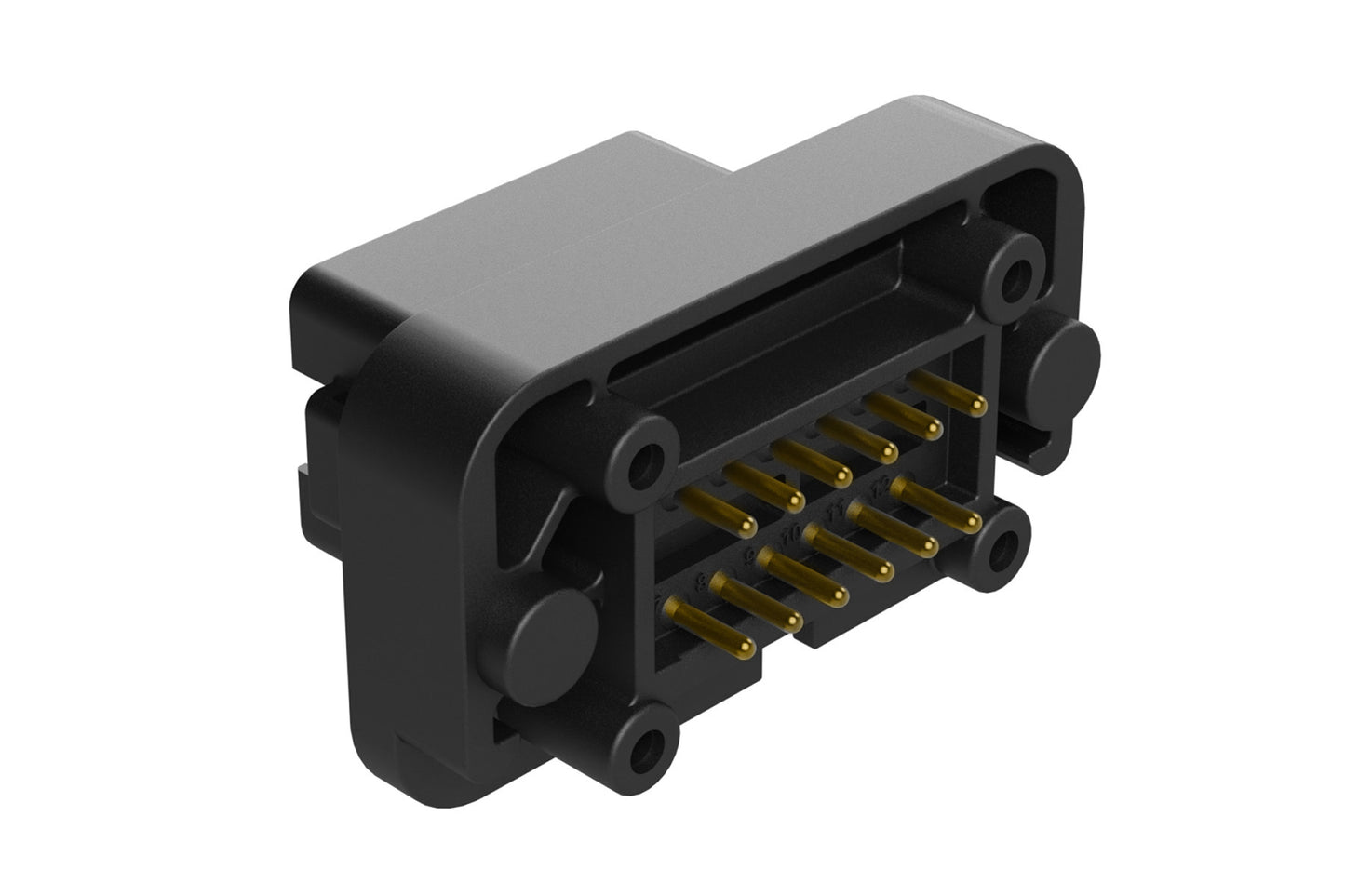 AT15-12PC-BM18 12 Position Flange Mount PCB Receptacle, Potted, Green, Gold Plated Contacts Included. Keyed C