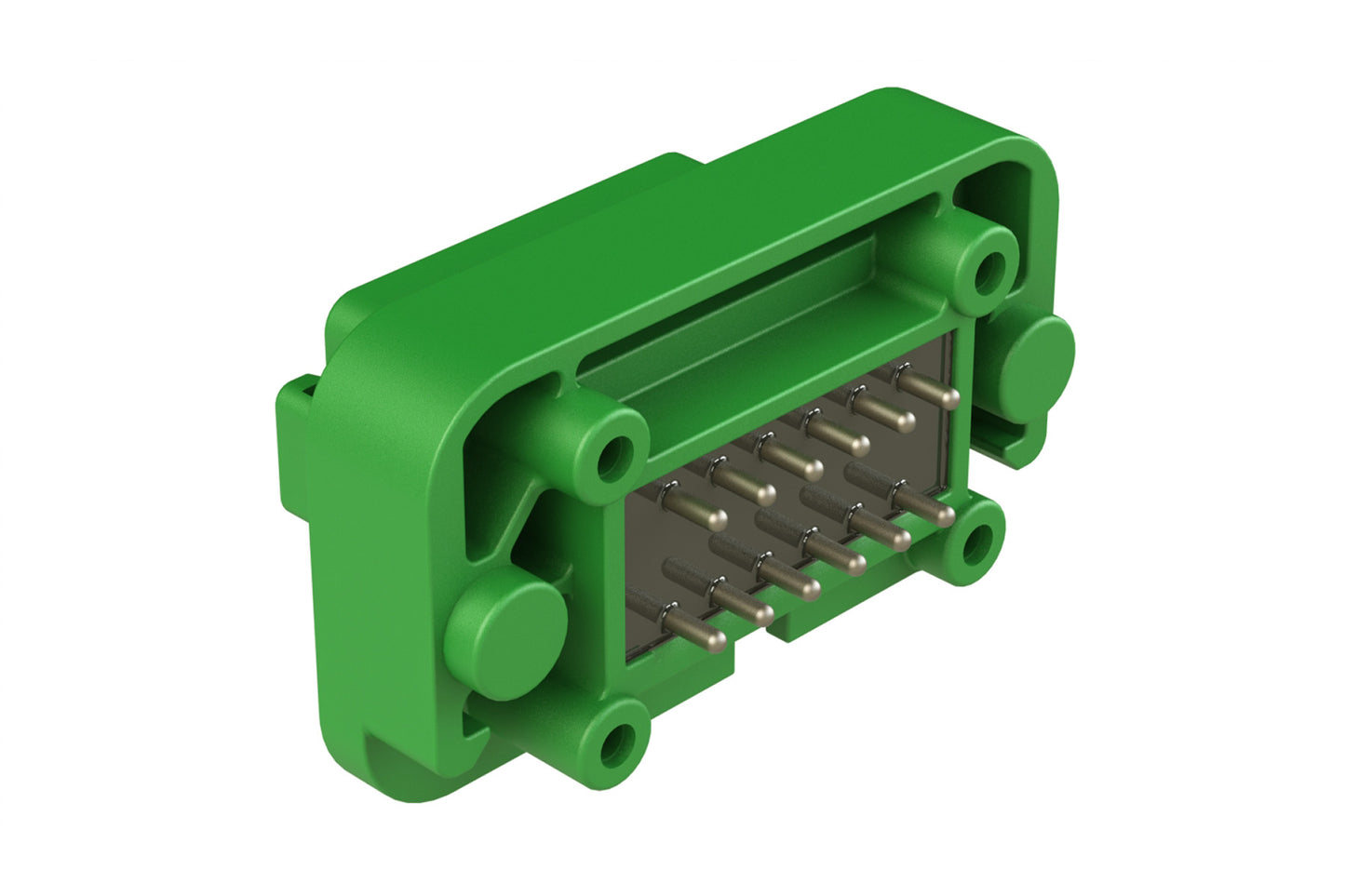 AT15-12PC-BM04 12 Position Flange Mount PCB Receptacle, Potted, Green, Tin Plated Contacts Included. Keyed C. DT15-12PC-B028