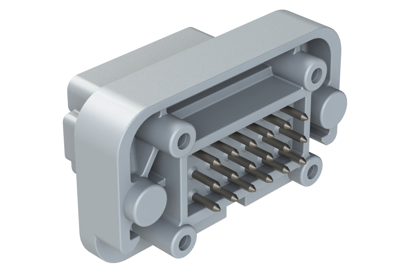 AT15-18PA-BM03GY 18 Position, Flange Mount PCB Receptacle, Tin Plated Contacts Included, Keyed A, Grey