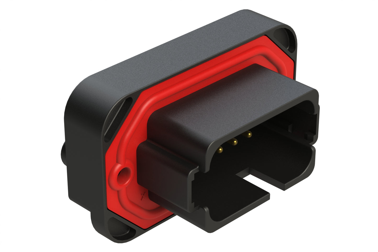 AT15-18PB-BM04BK 18 Position, Flange Mount PCB Receptacle, Tin Plated Contacts Included, Potted, Keyed B, Black