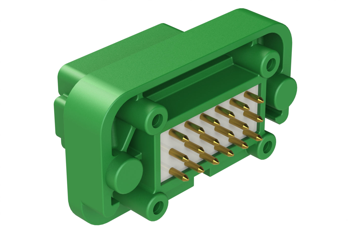 AT15-18PC-BM02GN 18 Position, Flange Mount PCB Receptacle, Gold Plated Contacts Included, Potted, Keyed C, Green