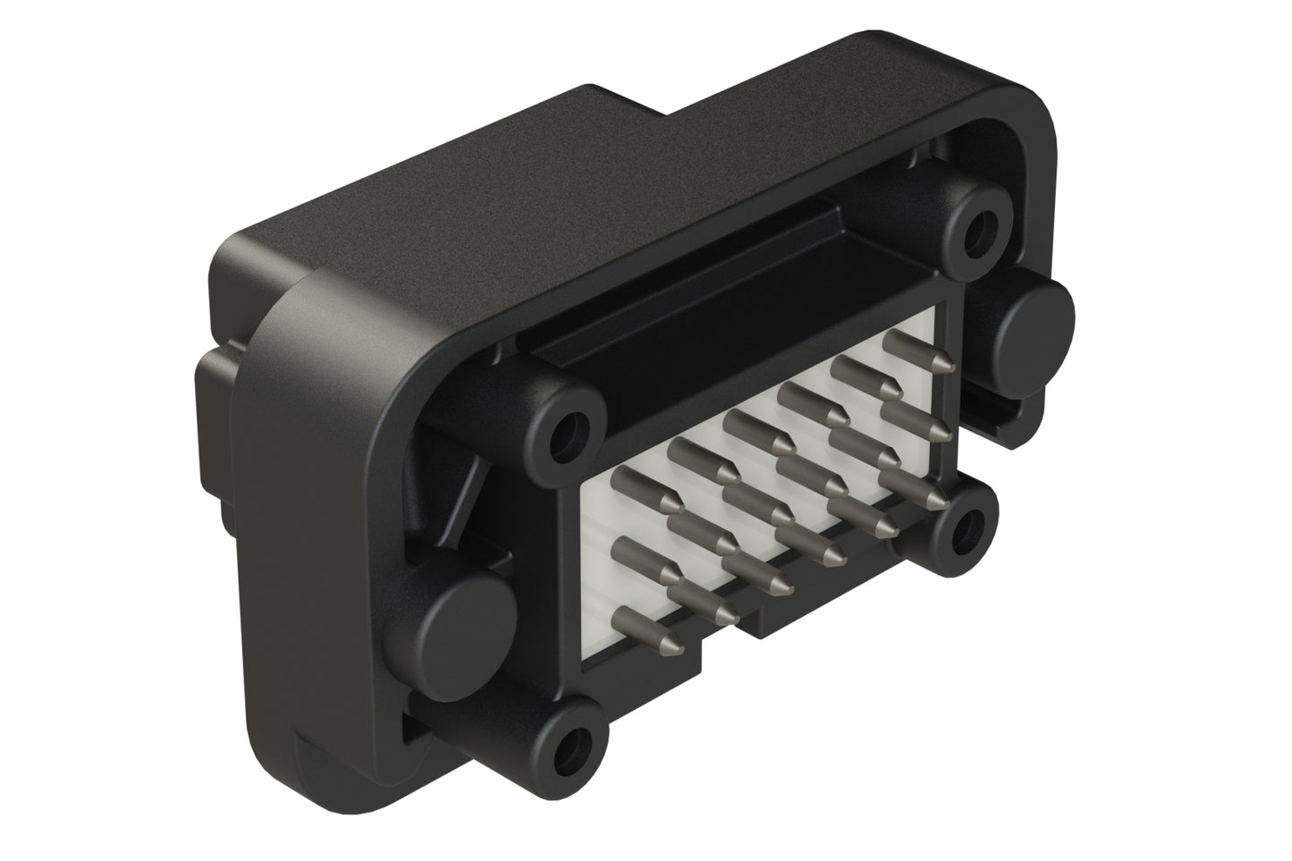 AT15-18PC-BM04BK 18 Position, Flange Mount PCB Receptacle, Tin Plated Contacts Included, Potted, Keyed C, Black