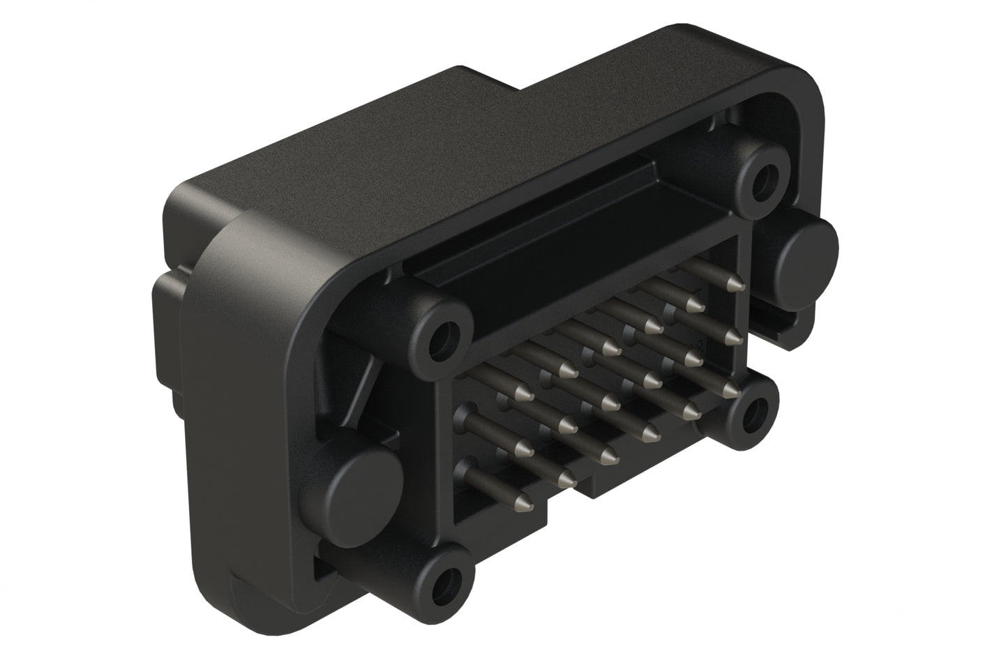 AT15-18PD-BM03BK 18 Position, Flange Mount PCB Receptacle, Tin Plated Contacts Included, Keyed D, Black