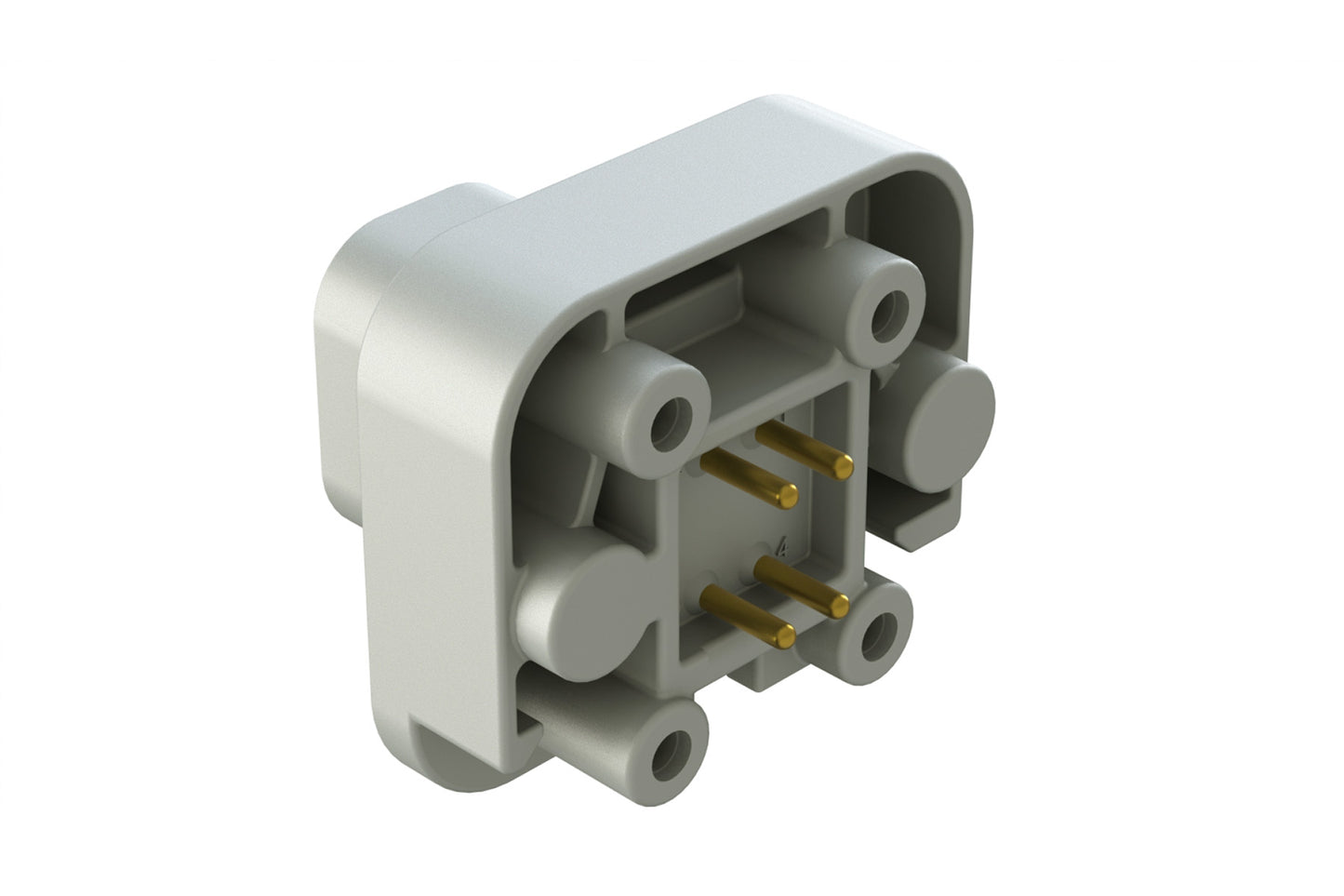 AT15-4P-BM01 4 Position Flange Mount PCB Receptacle, Grey, Gold Plated Contacts Included. DT15-4P-G003