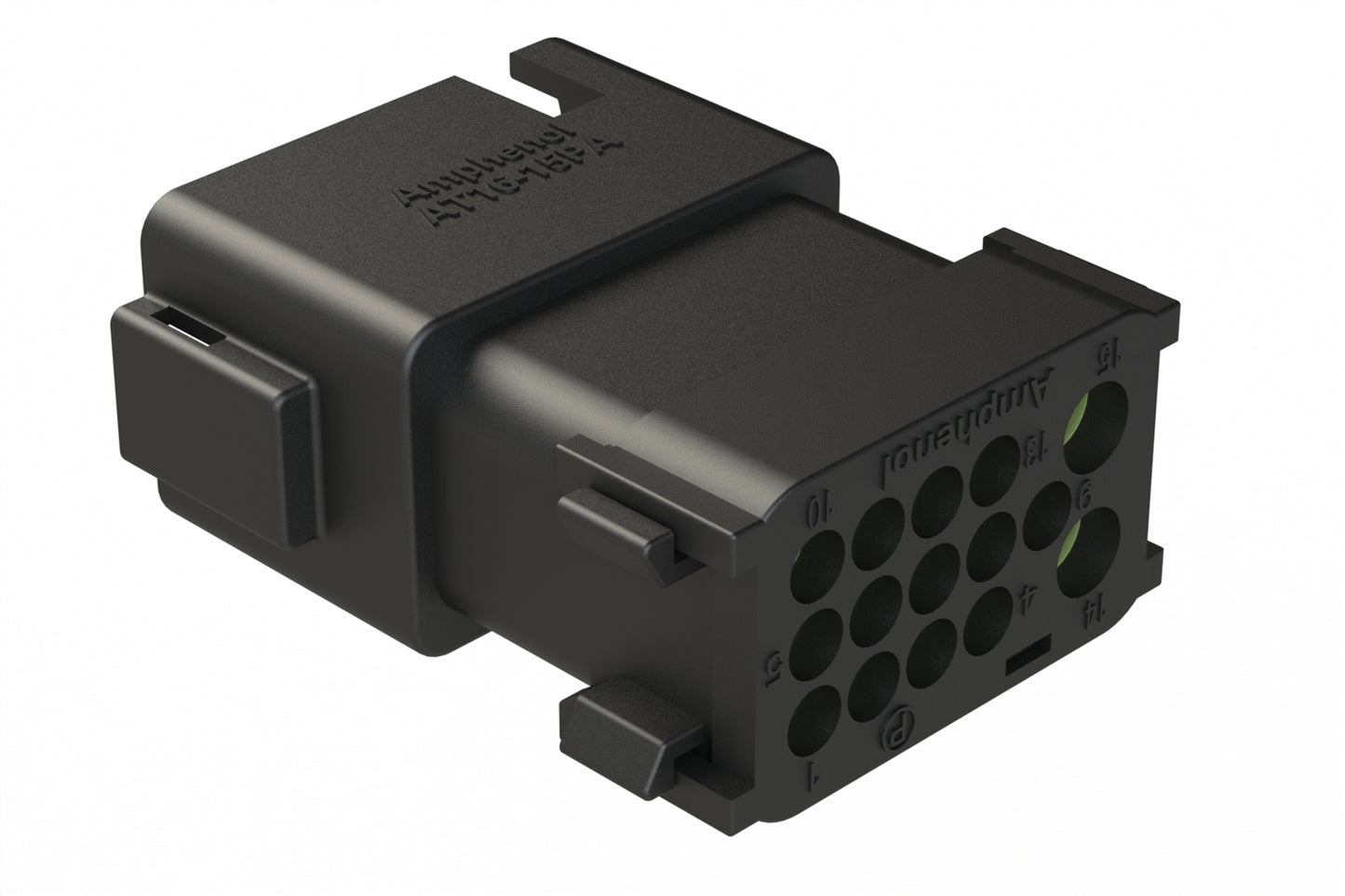 AT16-15PA-K003 15 Position Receptacle, Pin,Keyed A, End Cap, Reduced Diameter Seal, Black