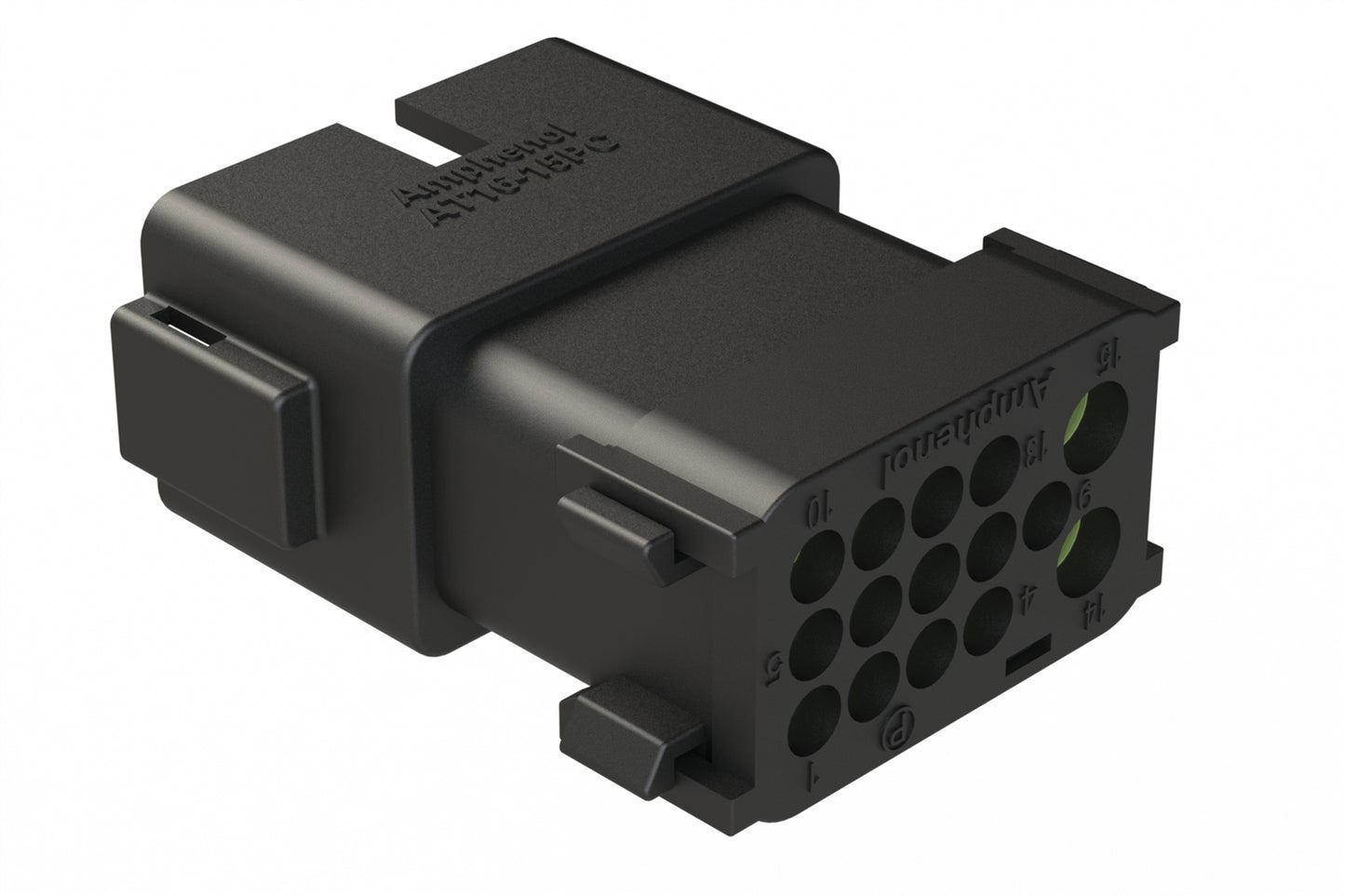 AT16-15PC-K003 15 Position Receptacle, Pin, Keyed C, End Cap, Reduced Diameter Seal, Black