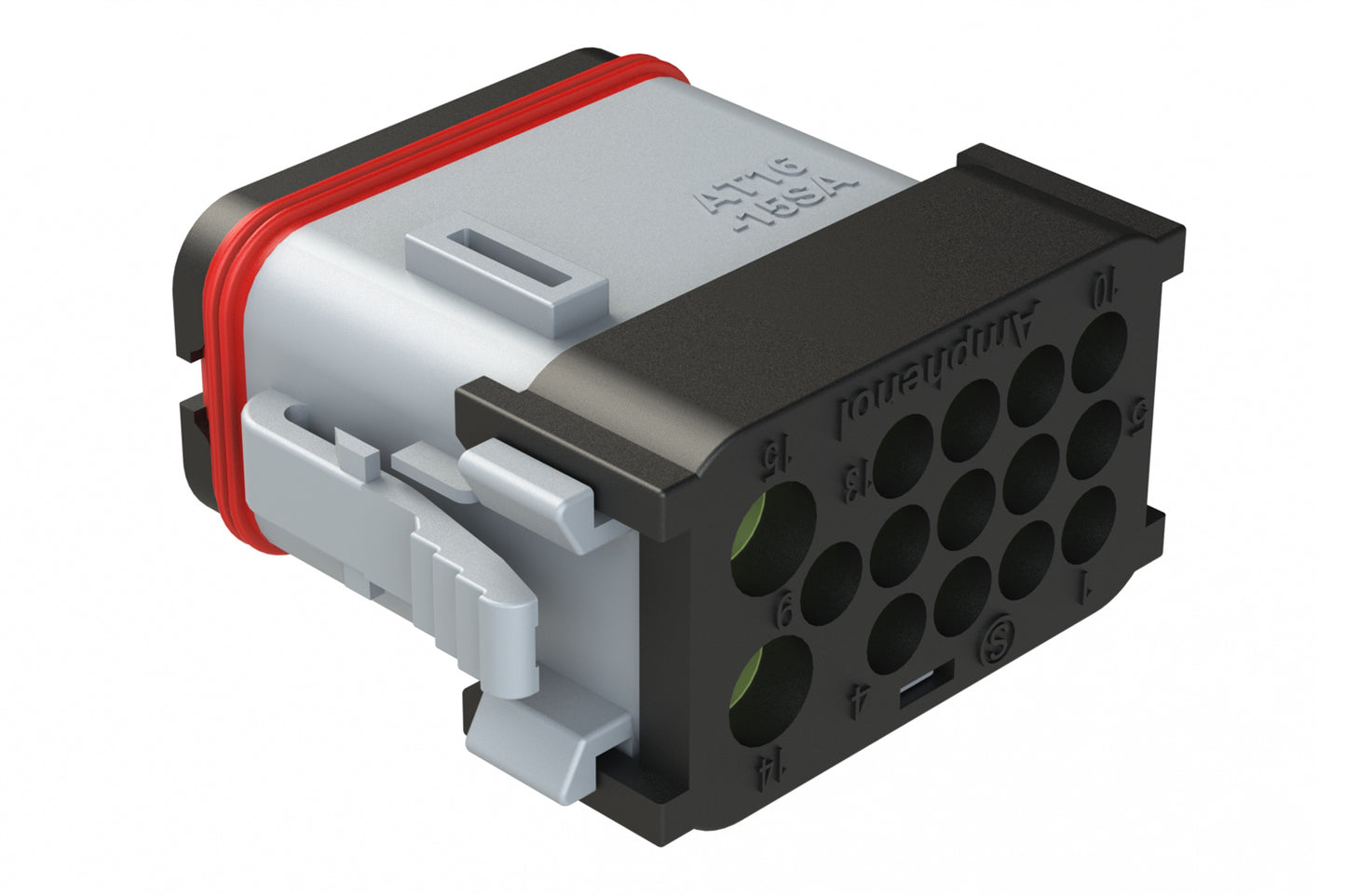 AT16-15SA-EK02 15 Position Plug, Socket, Keyed A, End Cap, Reduced Diameter Seal, Grey