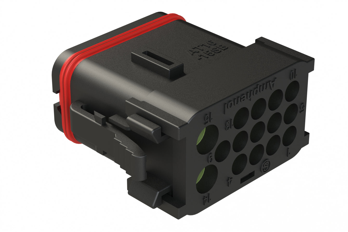 AT16-15SB-K003 15 Position Plug, Socket, Keyed B, End Cap, Reduced Diameter Seal, Black. DT16-15SB-K003