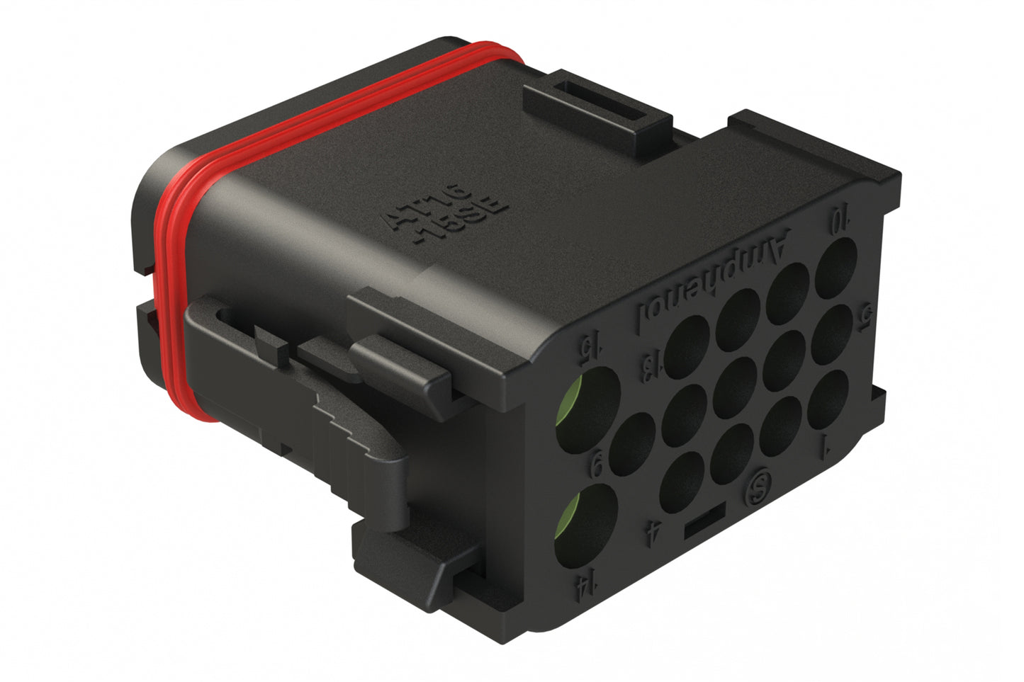 AT16-15SE-K003 15 Position Plug, Socket, Keyed E, End Cap, Reduced Diameter Seal, Black. DT16-15SE-K003