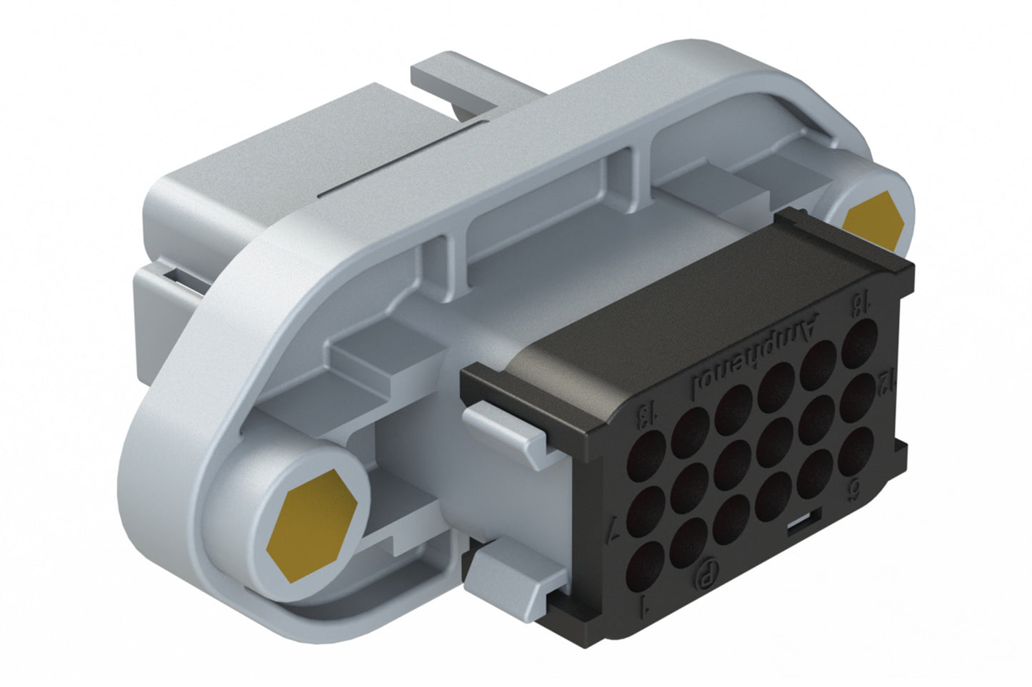 AT16-18PA-PM11 18 Position Panel Mount Receptacle, Pin, Keyed A, Pin, Grey