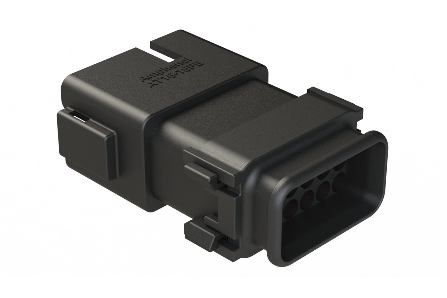 AT16-18PB-SR02 18 Position Receptacle with Strain Relief End Cap, Keyed B, Black