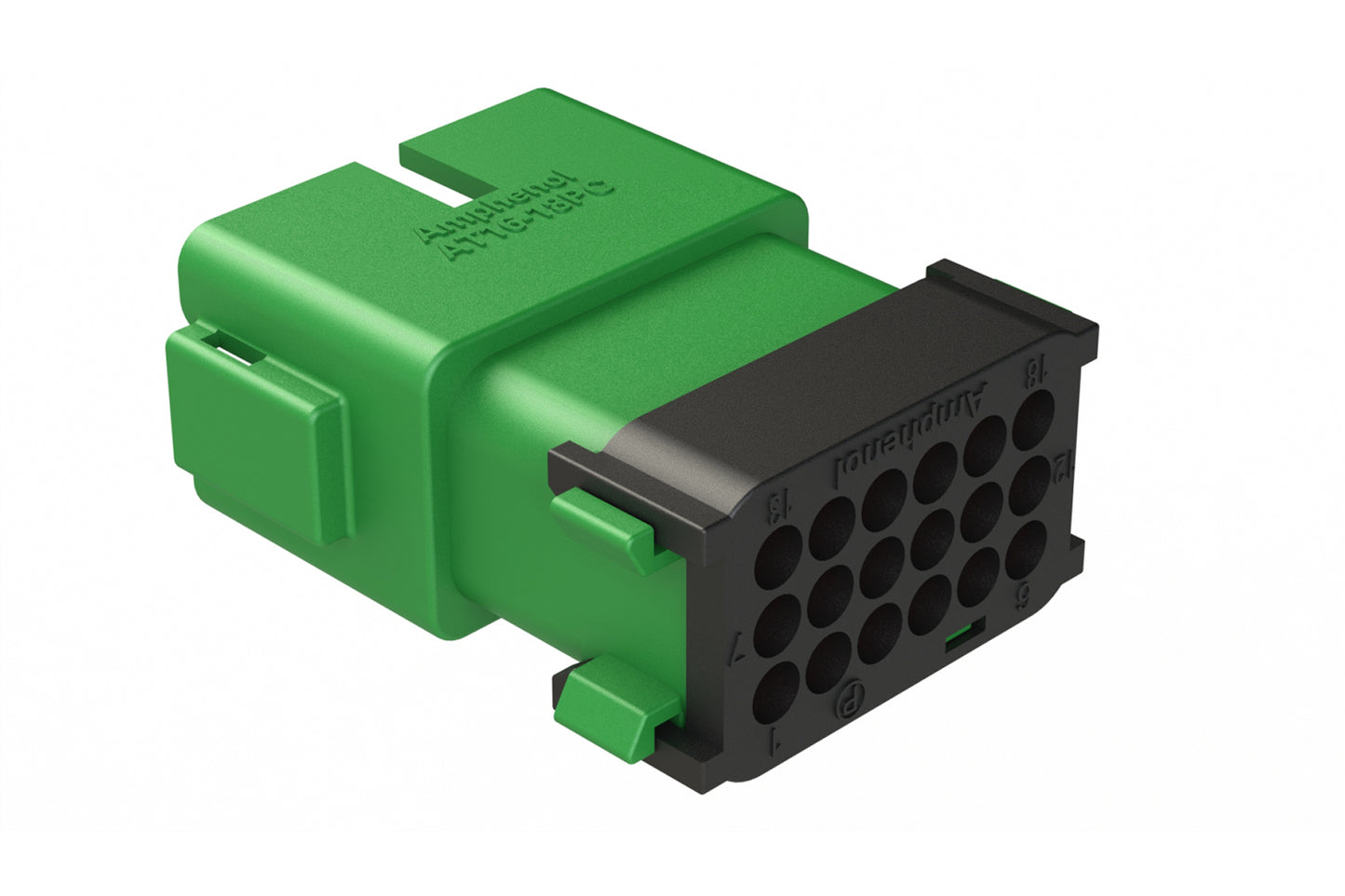 AT16-18PC-EK02 18 Position Receptacle, Pin, Keyed C, Green