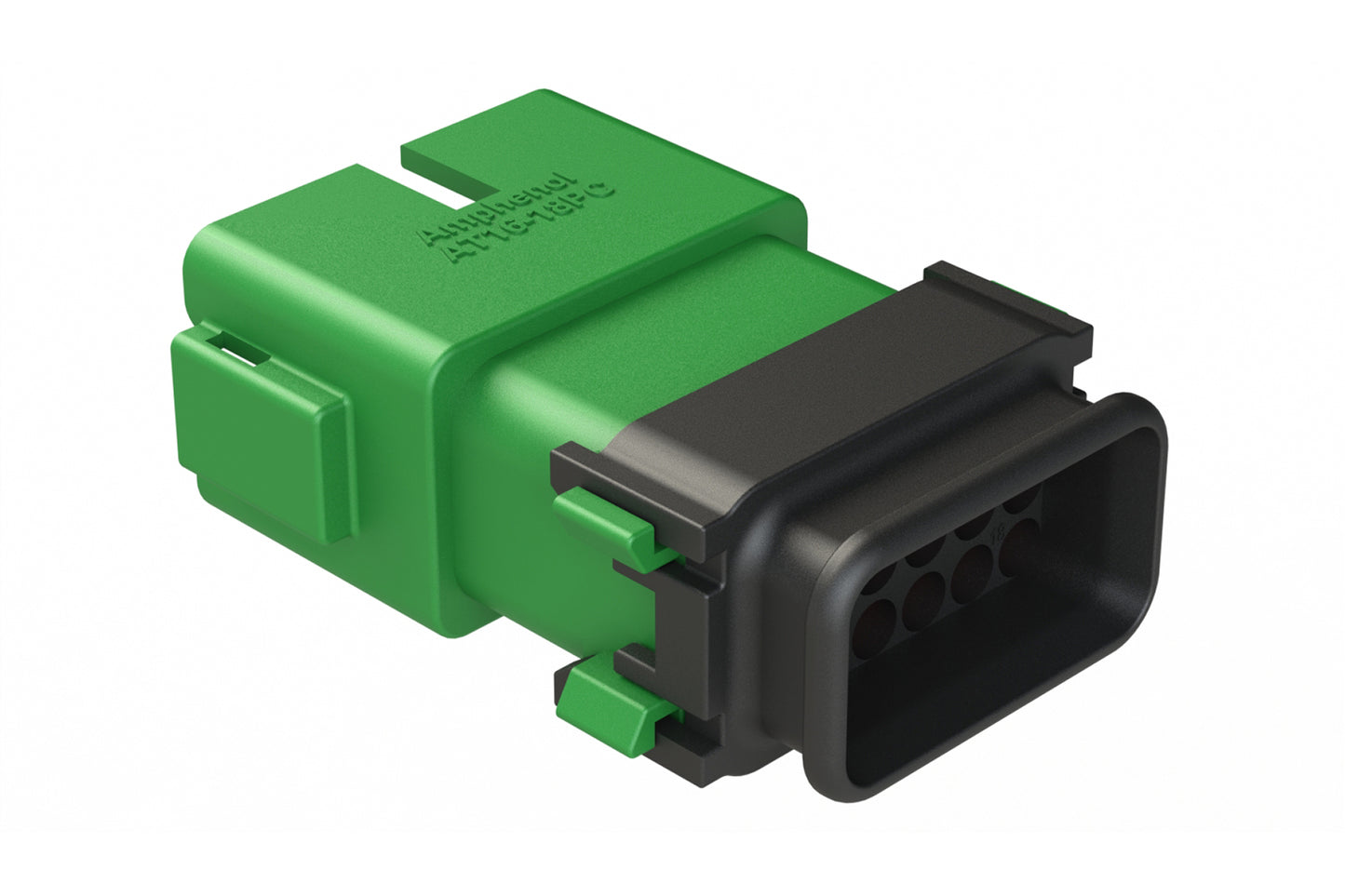 AT16-18PC-EKSR02 18 Position Receptacle with Strain Relief End Cap, Pin, Keyed C, Green