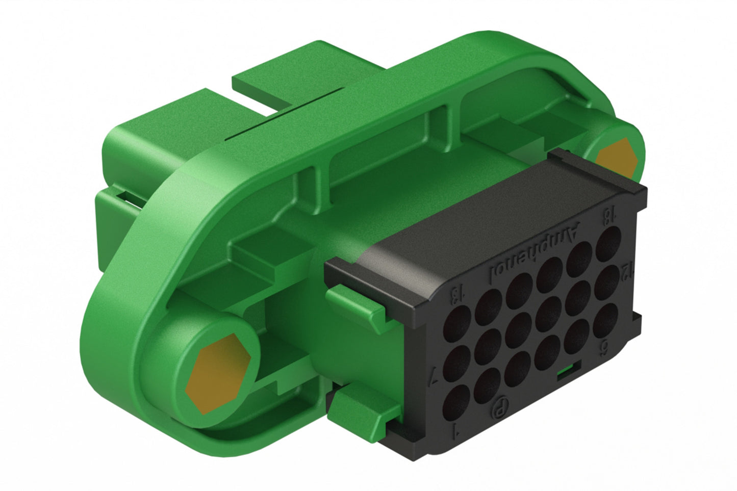 AT16-18PC-PM11 18 Position Panel Mount Receptacle, Pin, Keyed C, Green