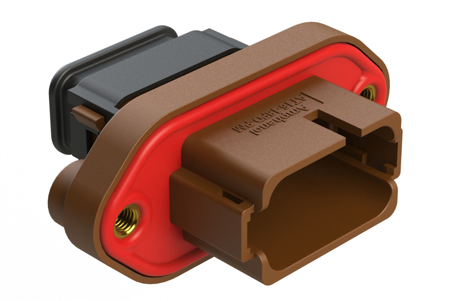 AT16-18PD-PM15 18 Position Panel Mount Receptacle with Strain Relief End Cap, Pin, Keyed D, Brown