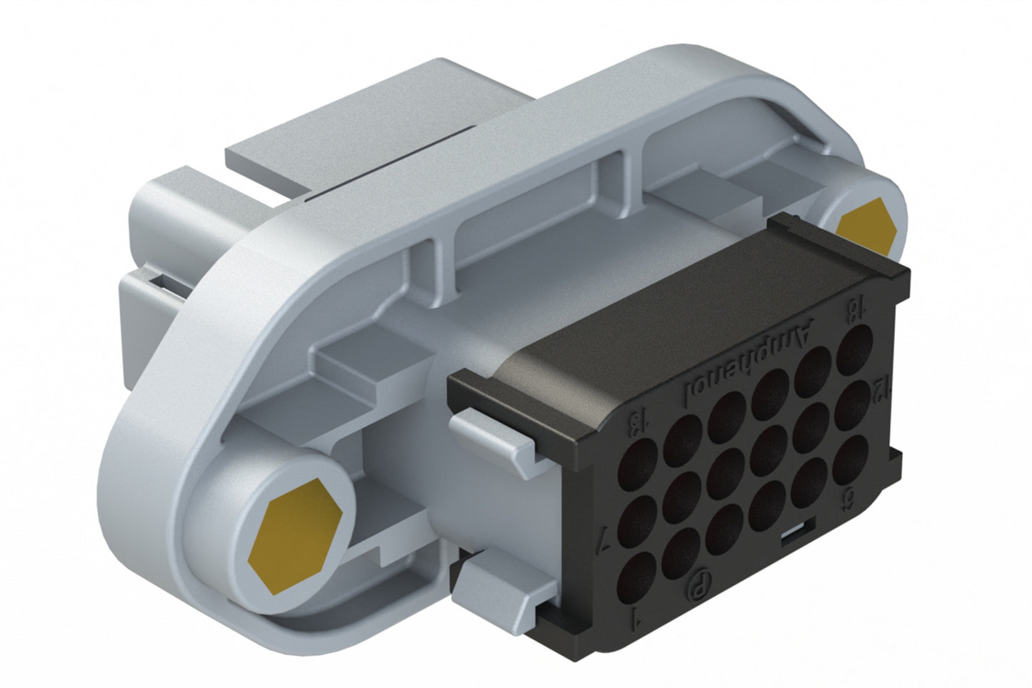 AT16-18PE-PM11 18 Position Panel Mount Receptacle, Pin, Keyed E, Grey