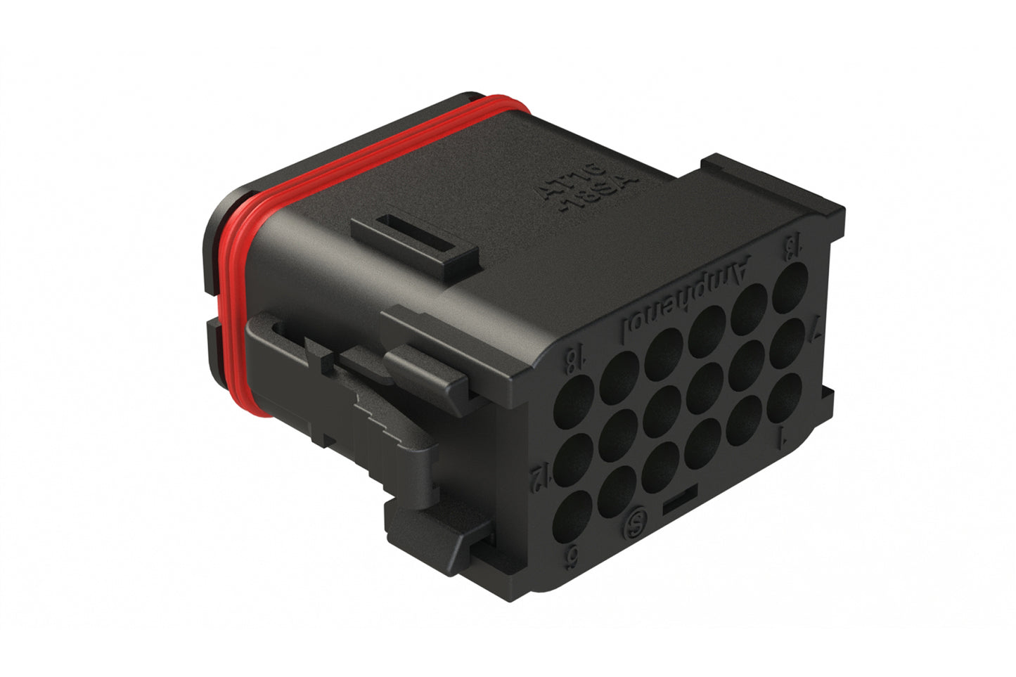 AT16-18SA-K005 18 Position Plug with End Cap, Keyed A, Black. DT16-18SA-K004