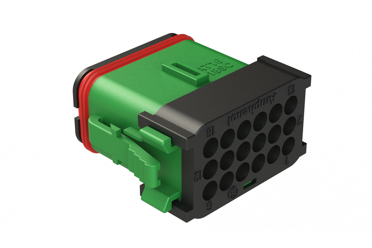 AT16-18SC-EK02 18 Position Plug, Keyed C, Green. DT16-18SC-EK02