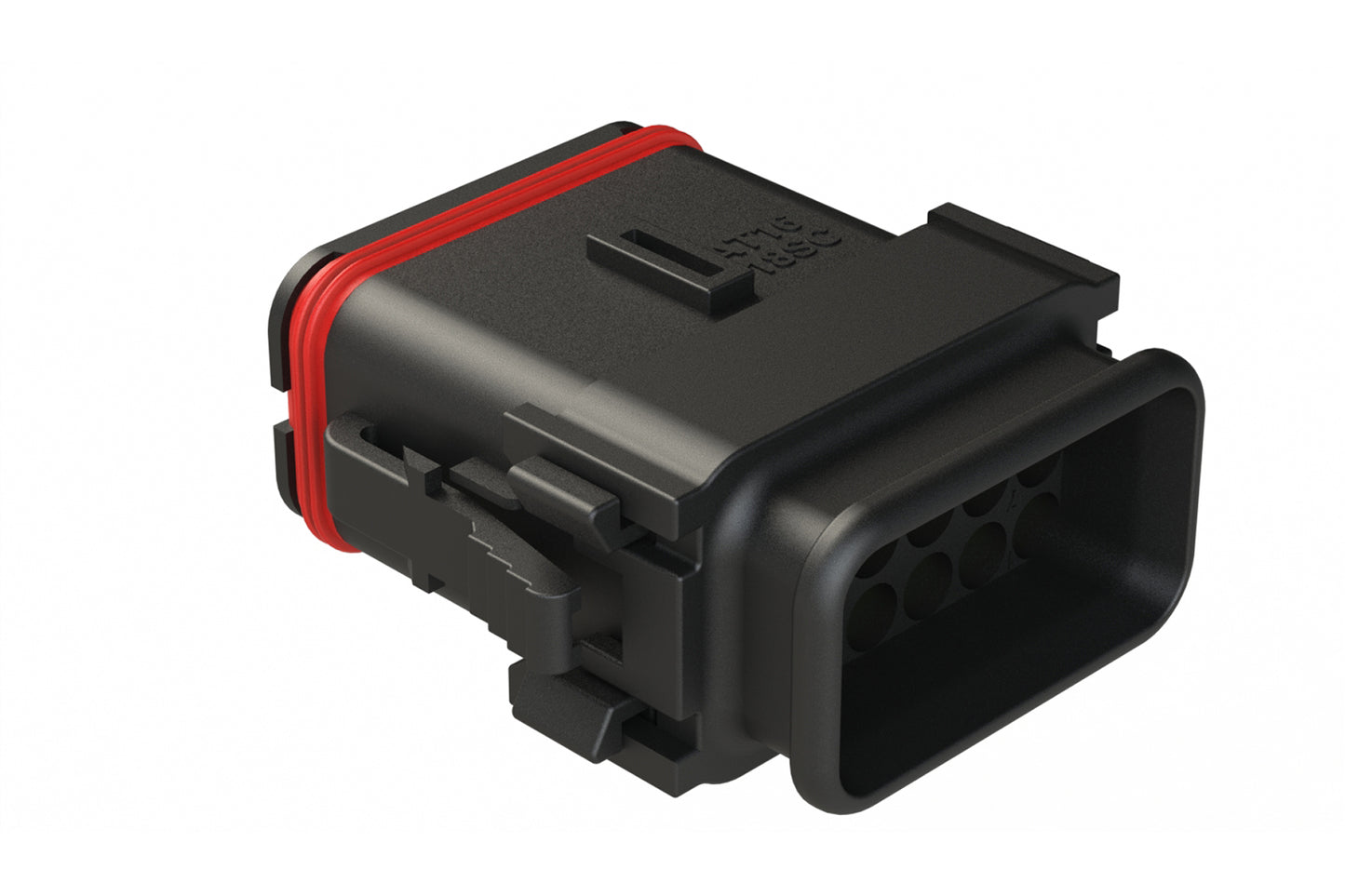 AT16-18SC-SR03 18 Position Plug with Strain Relief End Cap, Keyed C, Black