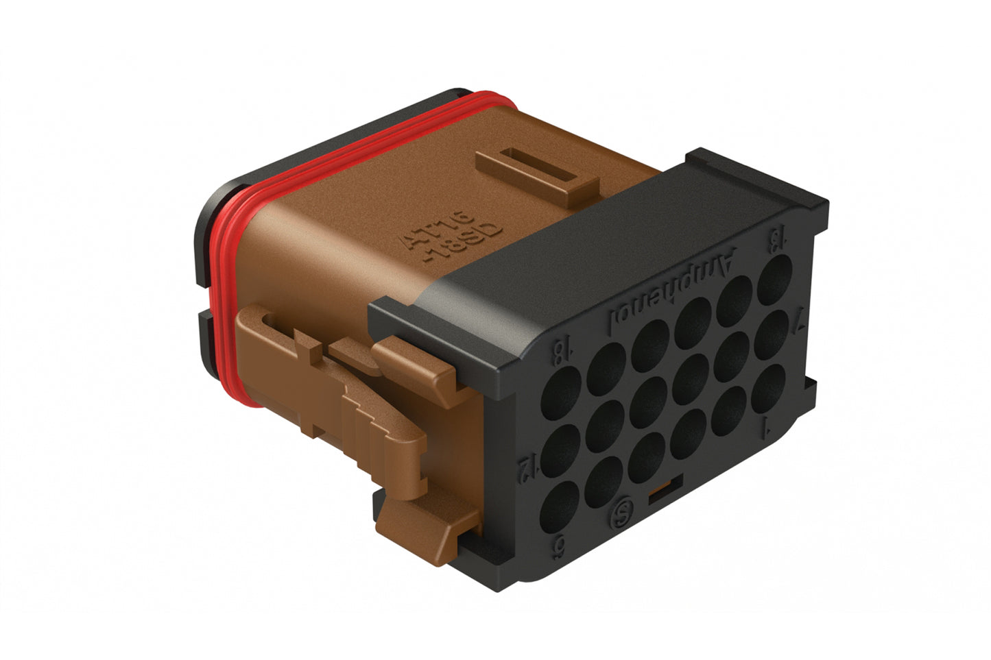 AT16-18SD-EK02 18 Position Plug, Keyed D, Brown. DT16-18SD-EK02