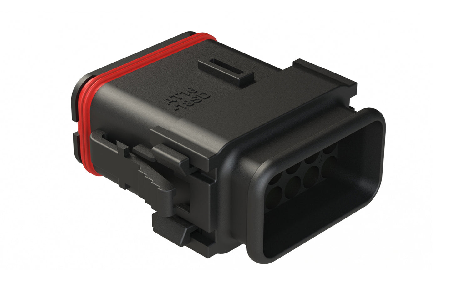 AT16-18SD-SR02 18 Position Plug with Strain Relief End Cap, Keyed D, Black