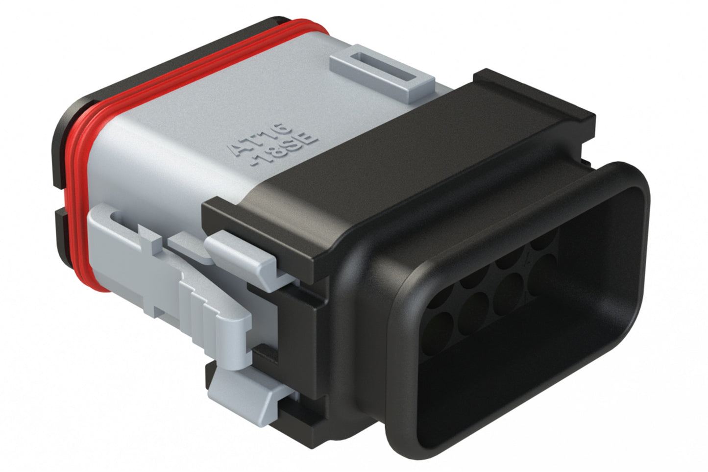 AT16-18SE-EKSR02 18 Position Plug with Strain Relief End Cap, Keyed E, Grey