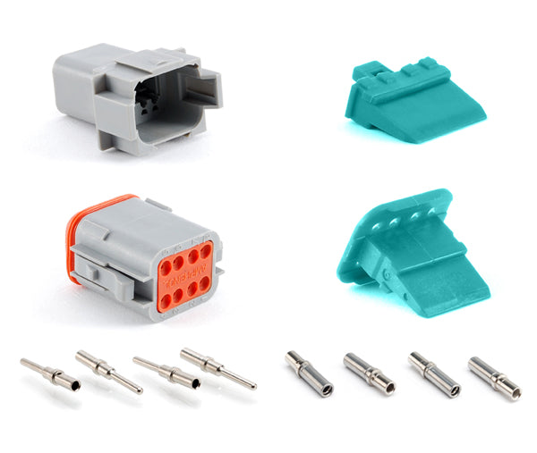 AT8PS-CKIT 8-Way Pin and Socket Plug, Receptacle, Wedge and Contacts Kit