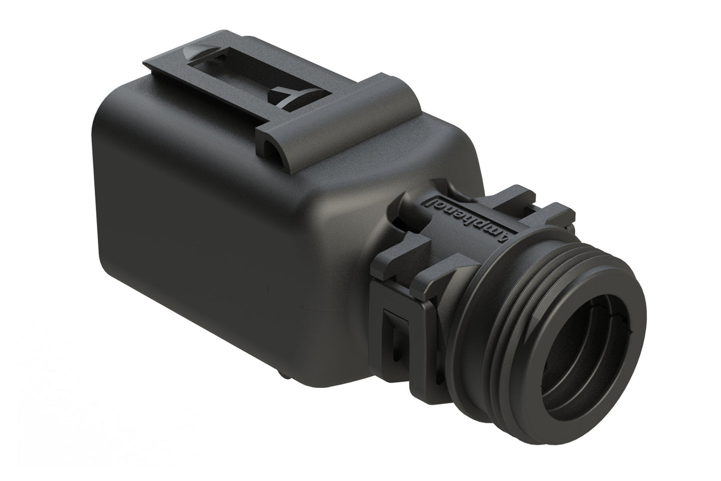 ATBS-245-0805 8 Position Backshell, fits AT04-08P* Receptacles, A, B, C, and D keys, Internal Strain Relief, Enhanced Dovetail for Mounting Clips, Black. 1011-245-0805