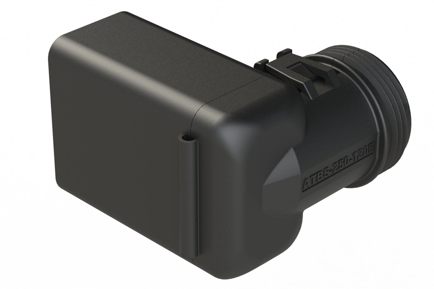 ATBS-230-0205 Backshell for 2 Position Receptacles, 90°. Enhanced Dovetail for Mounting Clips