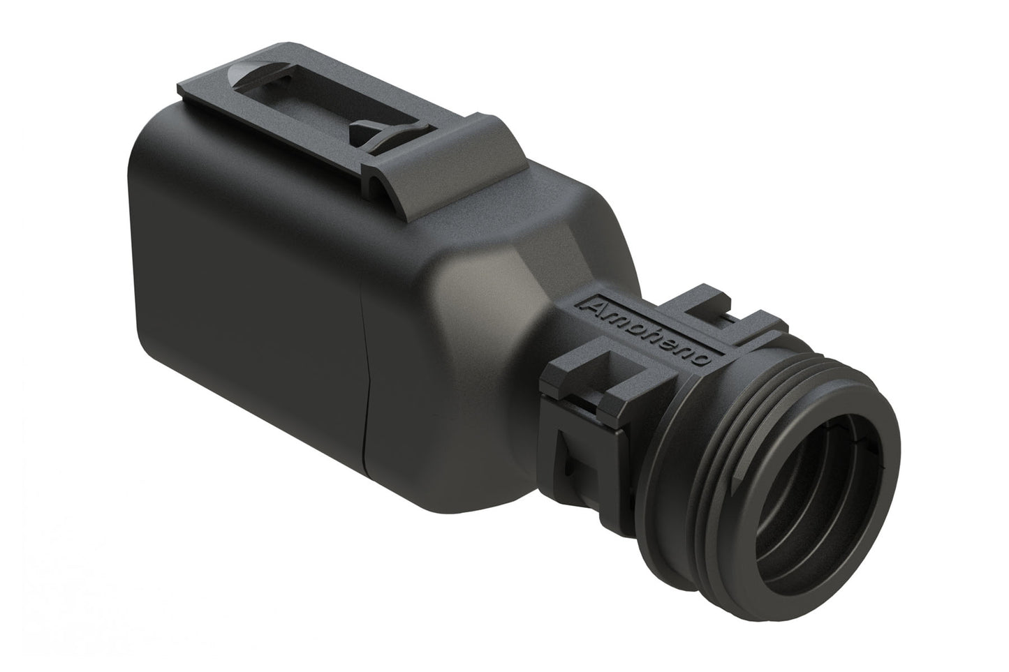 ATBS-269-0605 6 Position Backshell, fits AT04-6P* Receptacles, Internal Strain Relief, Enhanced Dovetail for Mounting Clips, Black. 1011-269-0605