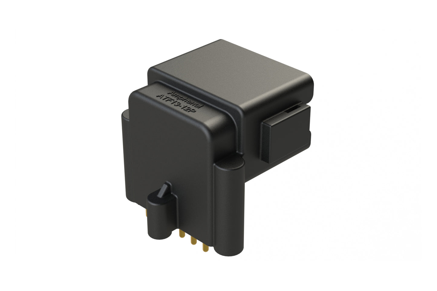 ATF13-12PB-BM31 Board Mount Header, Right Angle, AT, 12 Pin, B-key, 3X Self-Threading, Extended Height, Gold Plated Contacts