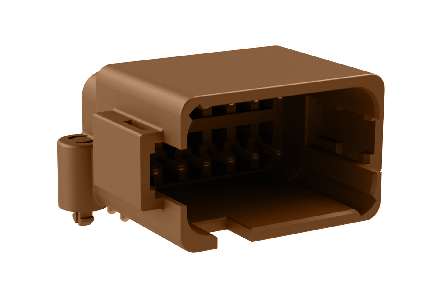 ATF13-12PD-BM03 Board Mount Header, Right Angle, AT, 12 Pin, D-key, Snap Fit, Tin plate. DTF13-12PD