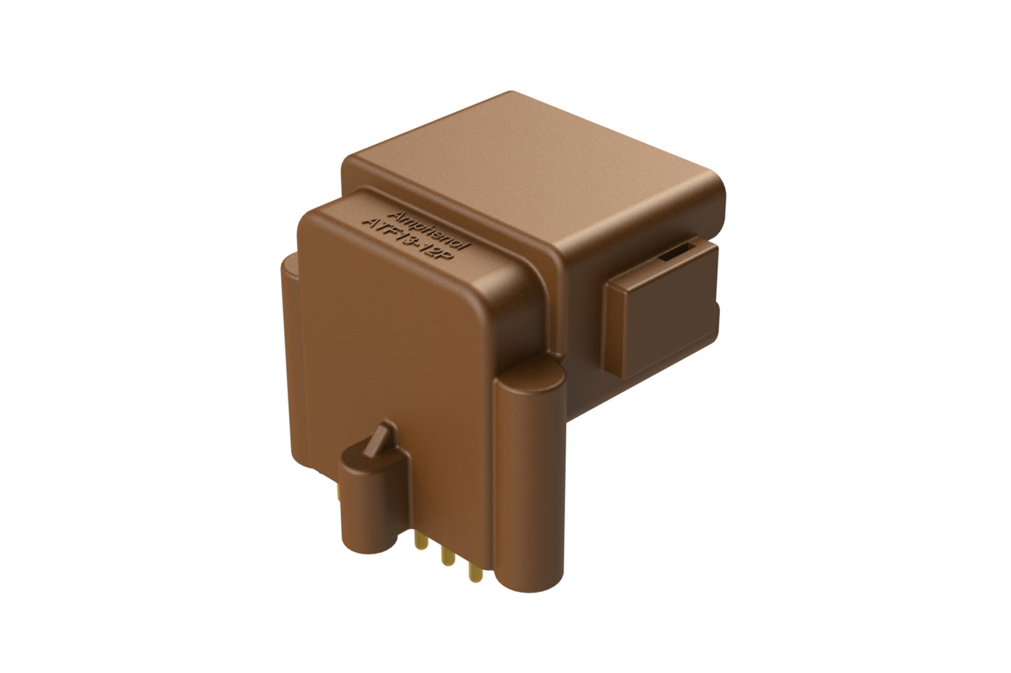ATF13-12PD-BM31 Board Mount Header, Right Angle, AT, 12 Pin, D-key, 3X Self-Threading, Extended Height, Gold Plated Contacts