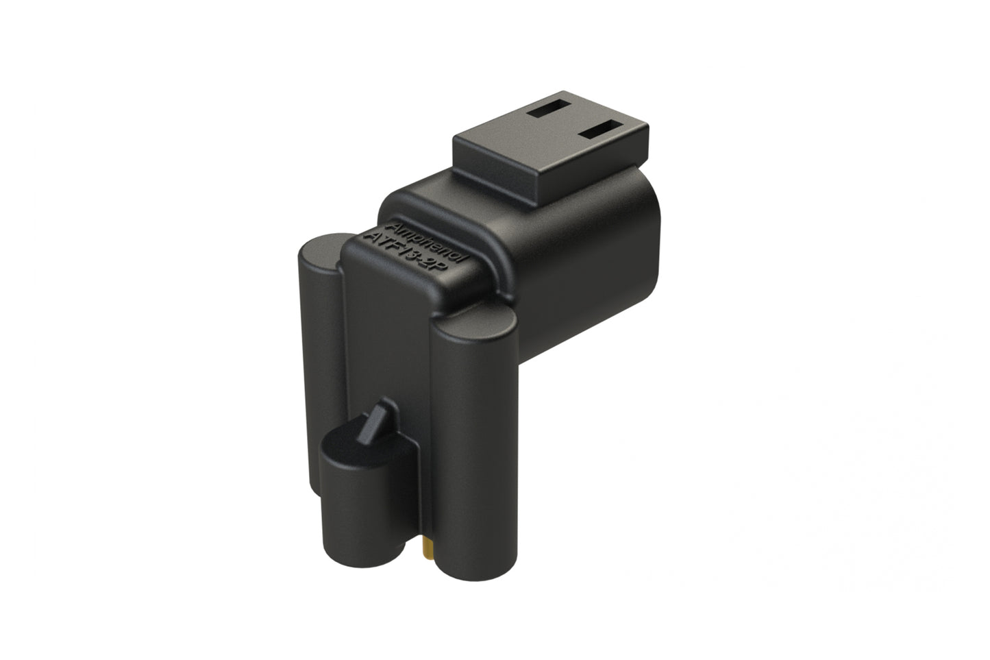 ATF13-2P-BM31 Board Mount Header, Right Angle, AT, 2 Pin, 3X Self-Threading, Extended Height, Gold Plated Contacts