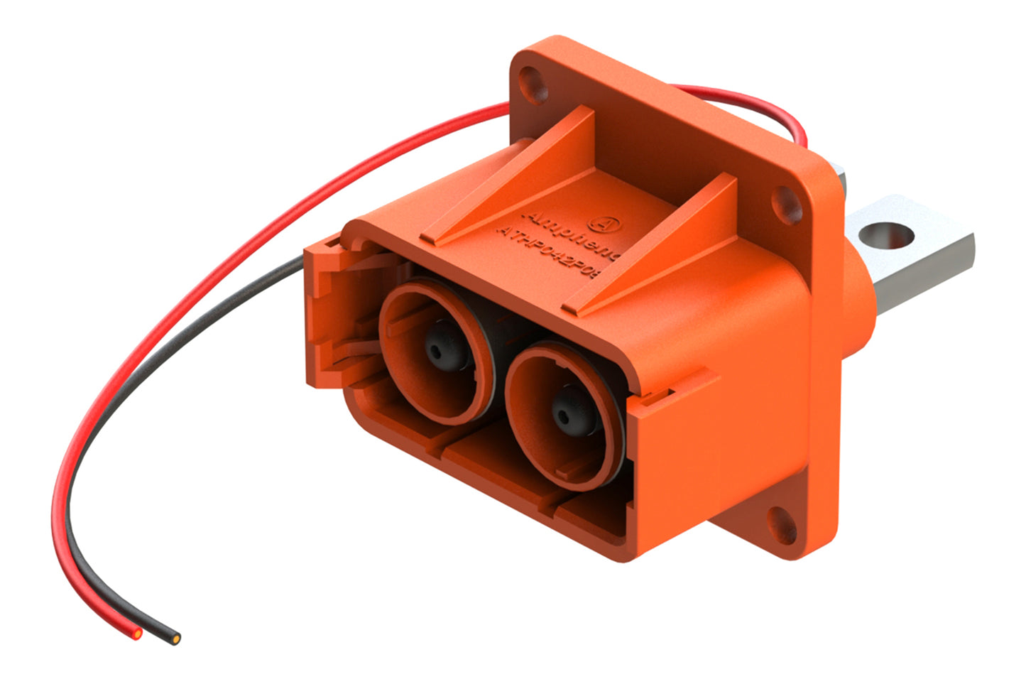ATHP042P08EL16-H1 2 Position EMC Receptacles with High Voltage Interlock Loop, 180 A, 50mm² Power Cable, #16 Signal Contact, Flat hole tail contact. Contacts included