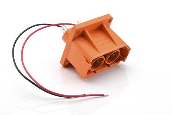 ATHP042P08EL16-M1 2 Position EMC Receptacle, Flange Mounting with High Voltage Interlock Loop, 180 A, 50mm² Power Cable, #16 Signal Contact, Contacts included