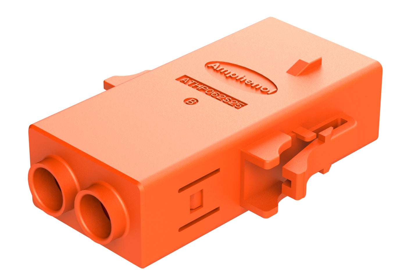 ATHP062S25ELB-S1 2 Position EMC Plug with High Voltage Interlock Loop, B Key, 6.5-7.5mm Cable Range, Orange. Contacts ordered separately.