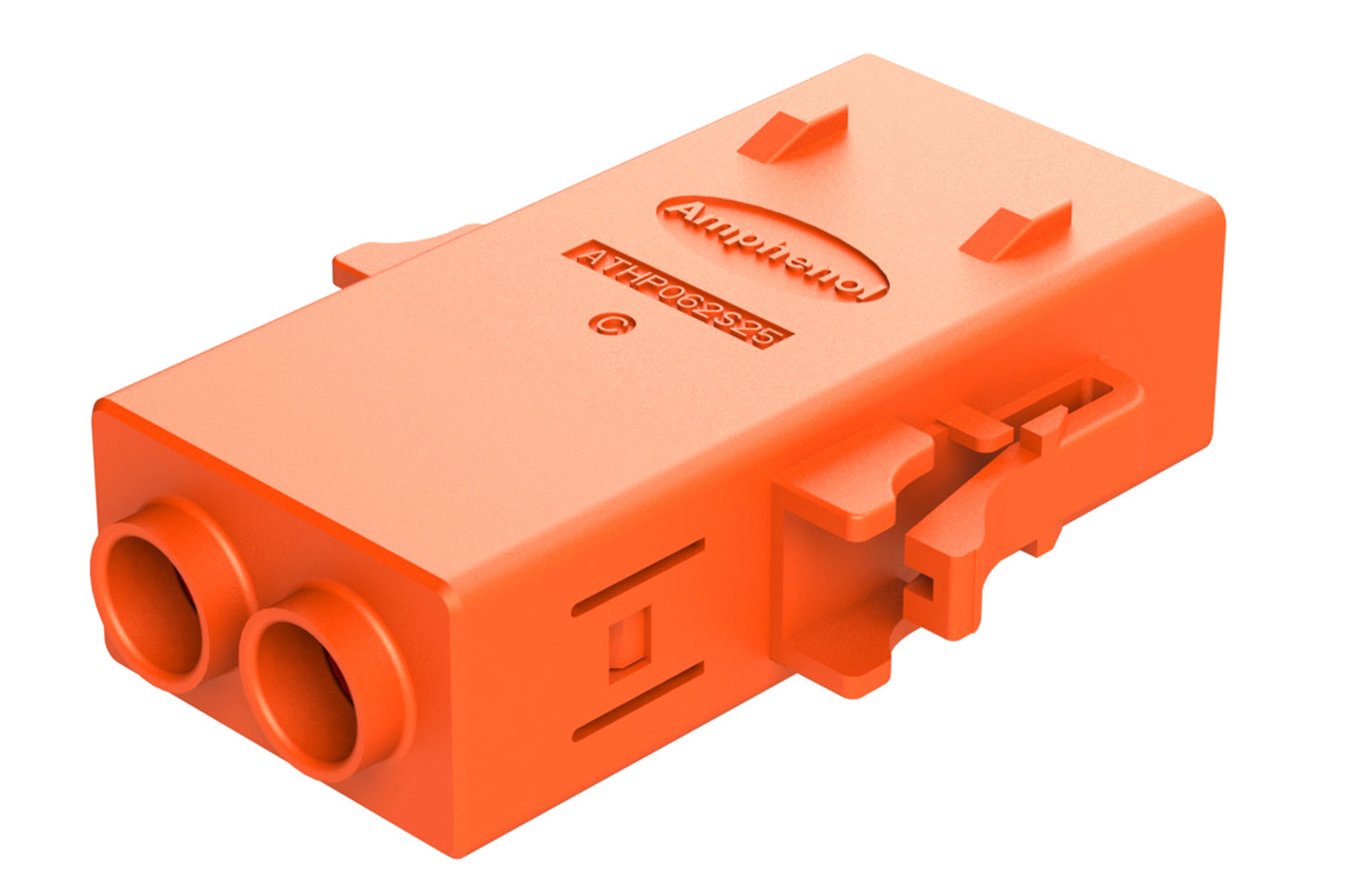 ATHP062S25ELC-S1 2 Position EMC Plug with High Voltage Interlock Loop, C Key, 6.5-7.5mm Cable Range, Orange. Contacts ordered separately.
