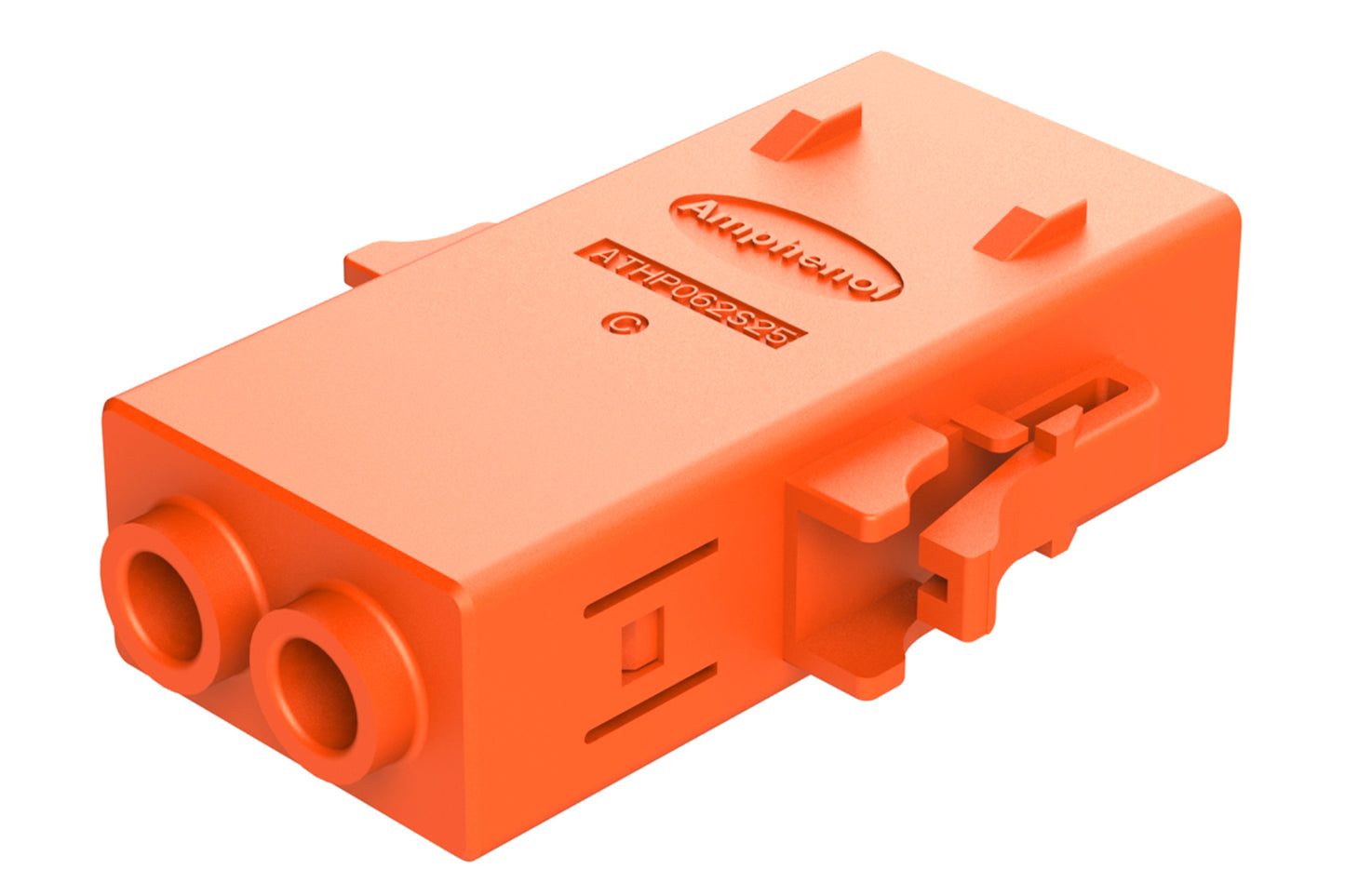 ATHP062S25ELC-S2 2 Position EMC Plug with High Voltage Interlock Loop, C Key, 4.8-5.8mm Cable Range, Orange. Contacts ordered separately.