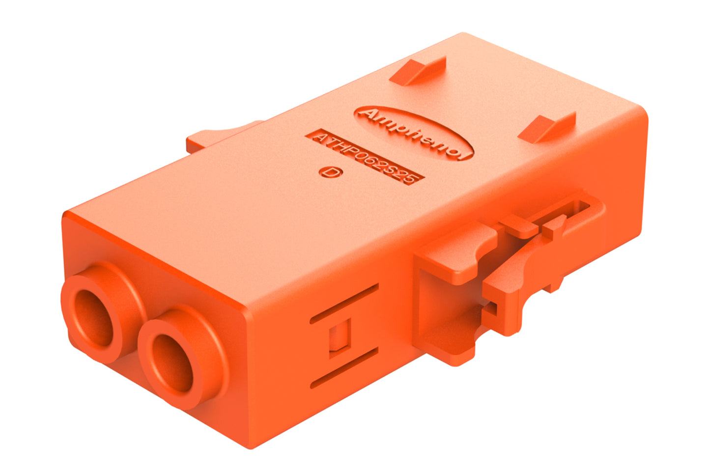 ATHP062S25ELD-S2 2 Position EMC Plug with High Voltage Interlock Loop, D Key, 4.8-5.8mm Cable Range, Orange. Contacts ordered separately.