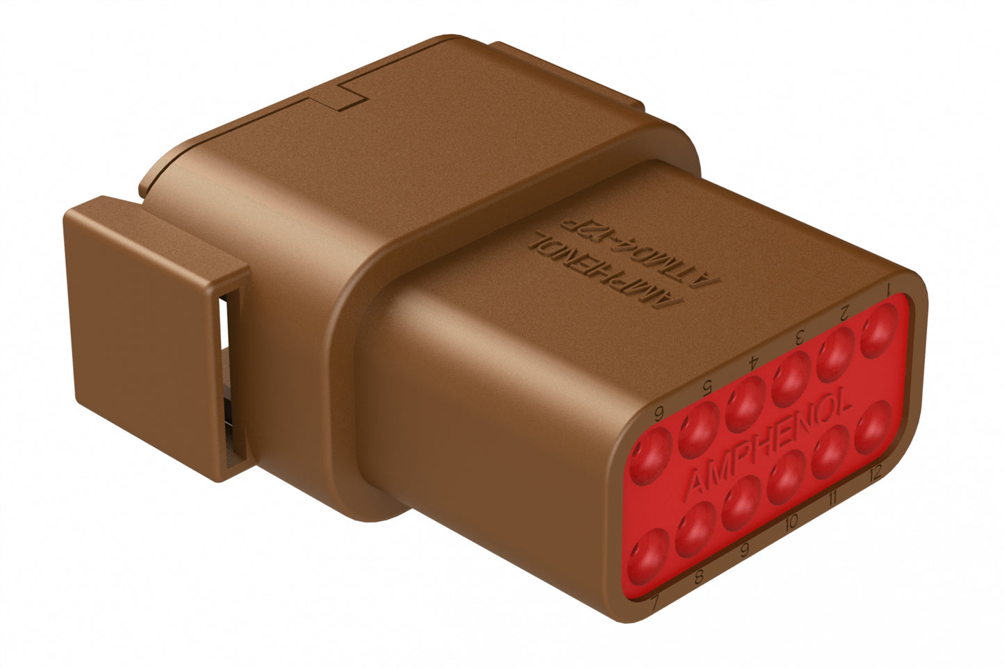 ATM04-12PD 12-Way Receptacle, D Position, Brown. DTM04-12PD