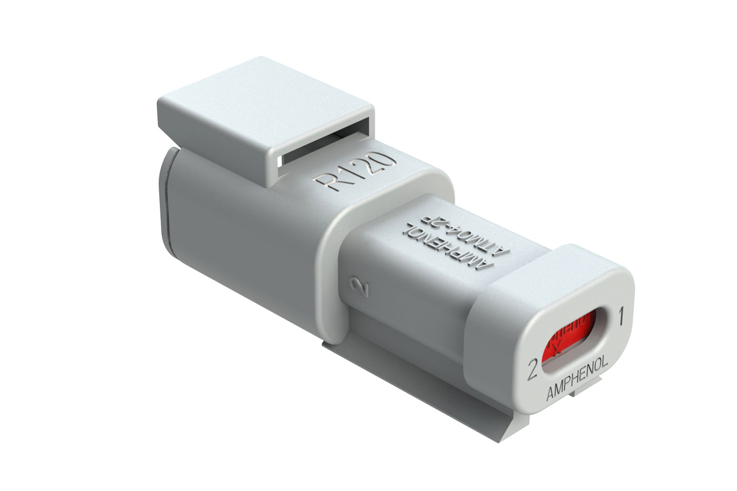 ATM04-2P-RA120GY 2-Way Receptacle, A Key, 120 OHM Resistor, Grey. DTM04-2P-P006