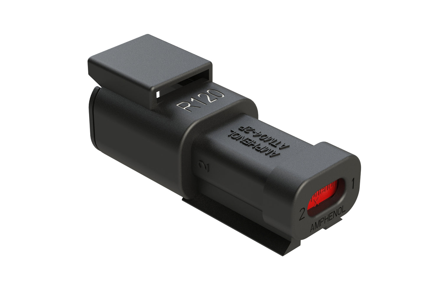 ATM04-2P-RB120BK 2-Way Receptacle, B Key, 120 OHM Resistor, Black. Wedgelock Included. DTM04-2P-EP10