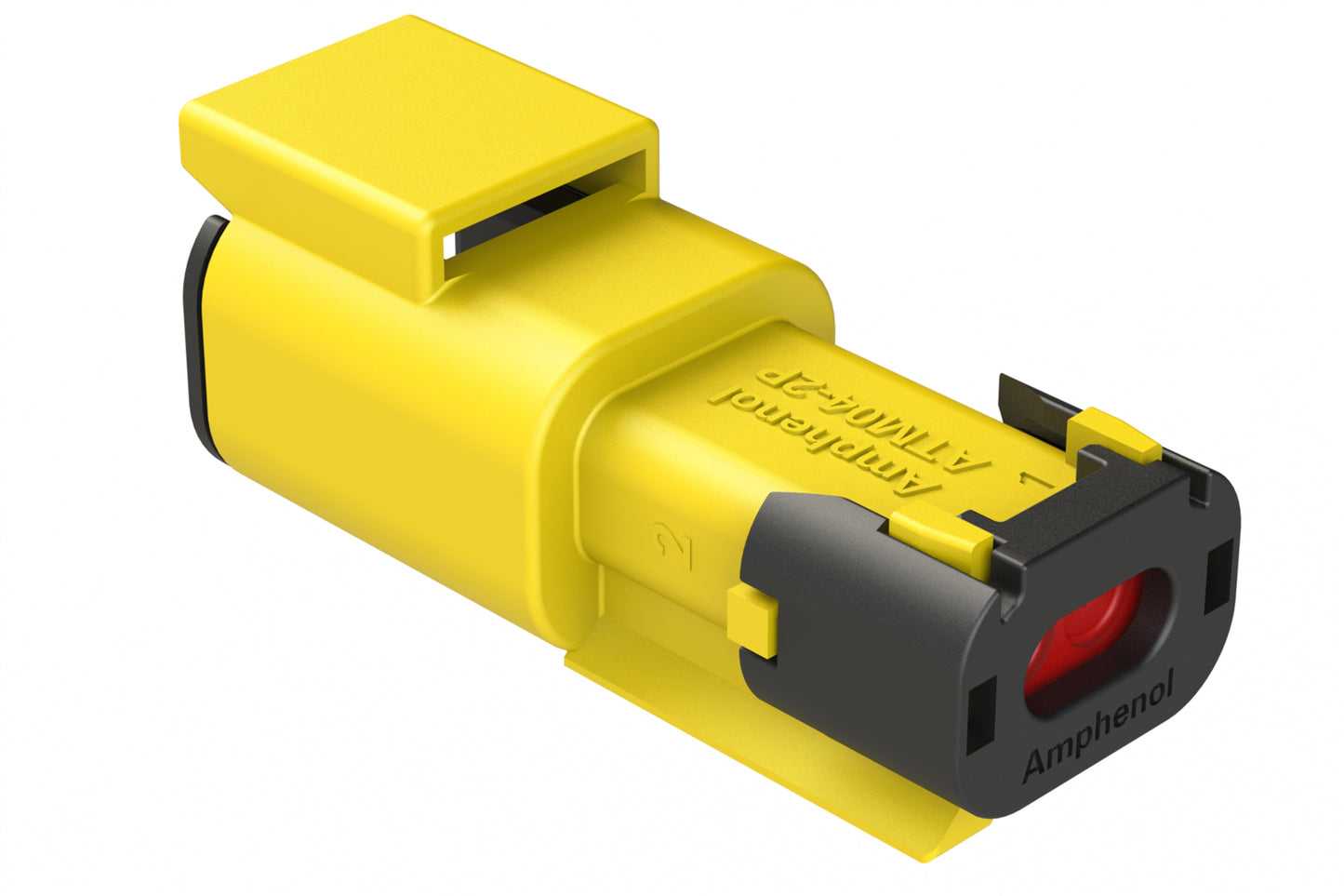 ATM04-2P-SF01YEL 2 Position Receptacle, Pin, Snap-Fit End Cap, Yellow