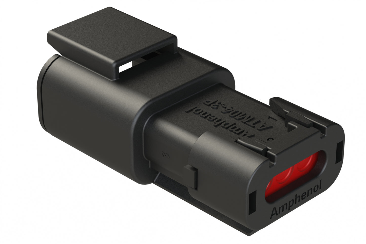 ATM04-3P-SF01BLK 3 Position Receptacle, Pin, Snap-Fit End Cap, Black. DTM04-3P-E005